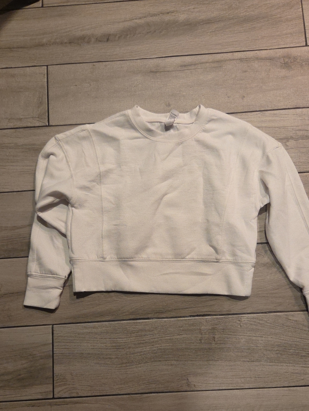 Yogalicious White Cropped Crew Sweatshirt